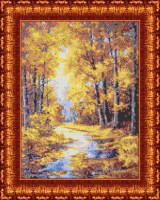 Осенние краски КК 023 Канва с нанесенным рисунком для вышивки крестом 23Х30 см